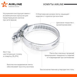 Хомут 40-60/9мм, червячный, усиленный, W1(оцинк), 1 шт.