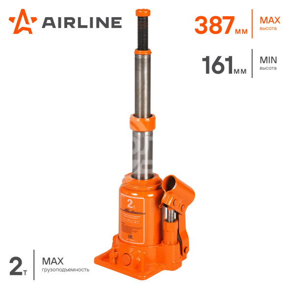 Домкрат телескопич. 2т 161-387мм, сумка
