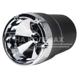 Пепельница классическая, круглая, цвет черный/хром