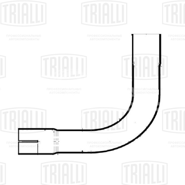 Труба с гибом развальцованная d=51, угол 90 (алюминизированная сталь)