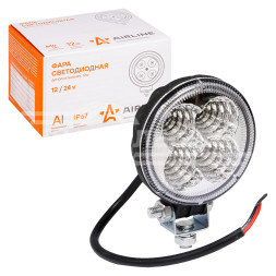 Фара светодиодная круглая 4LED, рассеянный свет, 12Вт, 83х83х51мм, 12/24В