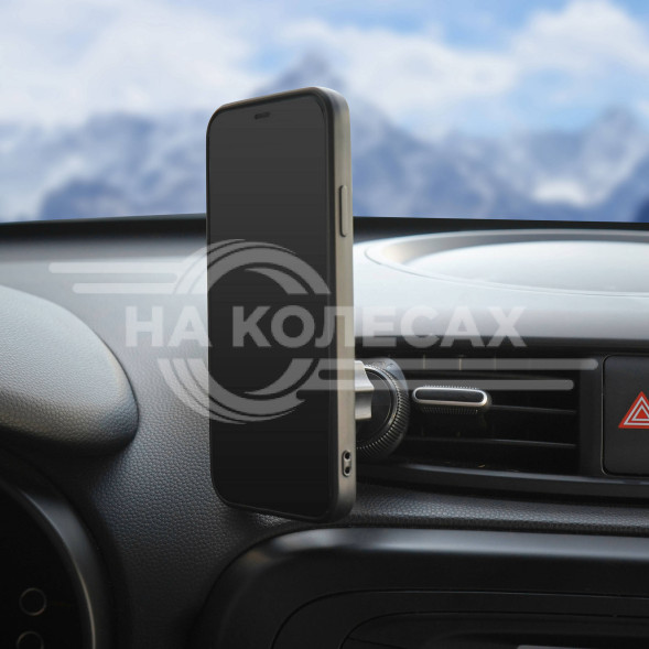 Держатель для телефона автомобильный в дефлектор крюк фиксатор магнитный прямоугольный регулируемый