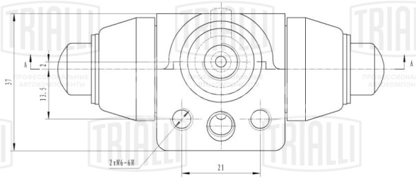 Цилиндр тормозной задний для автомобилей Skoda Octavia (96-)/Audi 100 (90-) левый/правый d=20.6мм (чугун)