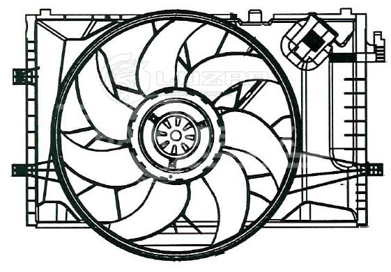 Электровентилятор охлаждения для автомобилей Mercedes-Benz C (W203) (00-) (с кожухом)