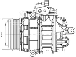 Компрессор кондиционера для автомобилей Ford Explorer (11-) 3.5i (с эл. магнит. клапаном)