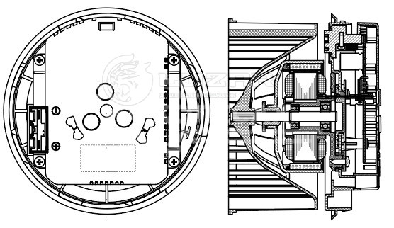 Электровентилятор отопителя для автомобилей Ford Focus II (08-)/Volvo S40 II (04-) (auto A/C)
