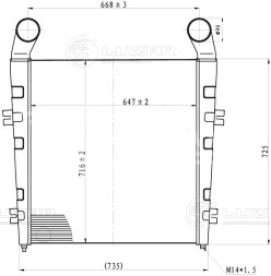 ОНВ (радиатор интеркулера) для автомобилей МАЗ 5440В5, 6501В5