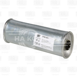 Глушитель универсальный (овальный) 87х120 с перфорированным диффузором L=330, d=42 (алюминизированная сталь)