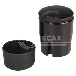 Пепельница &quot;Элит&quot; прорезиненная с крышкой, цвет черный