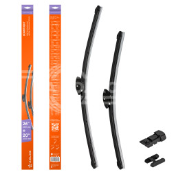 Щетки стеклоочистителя 650/500мм (26&quot;/20&quot;) бескаркасные для а/м Toyota Land Cruiser Prado 150 (09-), Camry (17-), 2 шт. 3 типа адптр