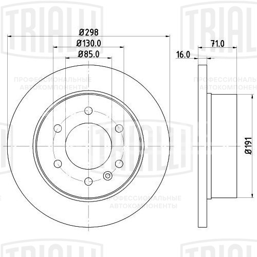 Диск тормозной задний для автомобилей Mercedes Sprinter (06-) / VW Crafter (06-) d=298