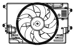 Электровентилятор охлаждения для автомобилей Seltos (19-) 1.6i (с кожухом)