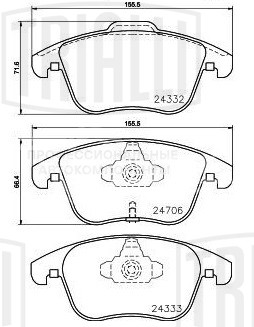 Колодки тормозные для автомобилей Audi A4 (B8) (07-) дисковые передние (в комплекте с датчиком)