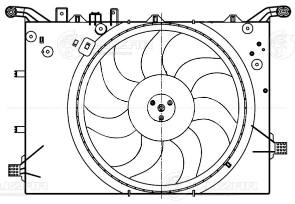 Электровентилятор охлаждения для автомобилей Volvo S60 (00-)/S80 (98-) (с кожухом и блок. упр.)