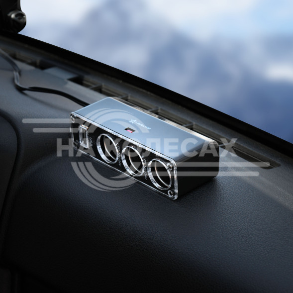 Разветвитель прикуривателя 3 гнезда 5А + USB (черный)