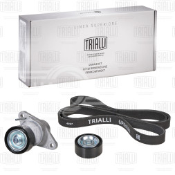 Ремкомплект привода для автомобилей Лада Largus  (12-)/Logan (04-) 1.6i [К4M; К7M] A/C ГУР (ремень 6PK1822 + натяжитель + опорный ролик)