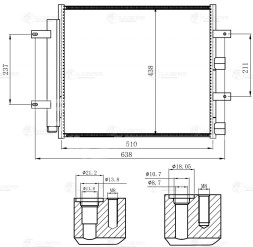 Радиатор кондиционера для автомобилей Jaguar XF (07-)
