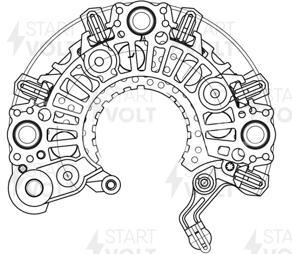 Мост диодный генератора для автомобилей Mercedes-Benz C (W204) (12-)/E (W212) (09-) 1.6T/2.0T (VDB 1502)