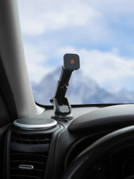 Держатель для телефона автомобильный на торпедо/лоб. стекло магнитный квадратный с телескоп. кроншт.