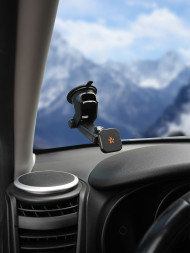 Держатель для телефона автомобильный на торпедо/лоб. стекло магнитный квадратный с телескоп. кроншт.