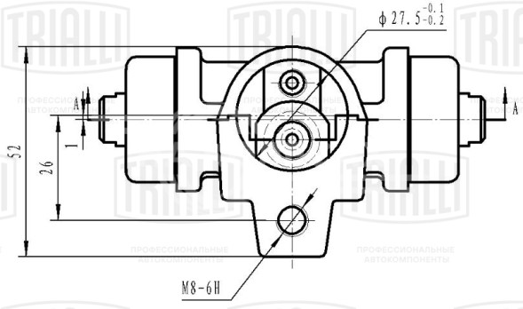 Цилиндр тормозной задний для автомобилей VW Transporter T4 (90-) левый/правый d=20.6мм