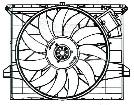 Электровентилятор охлаждения для автомобилей Mercedes-Benz ML (W164) (05-)/GL (X164) (06-) (с кожухом) (600W)