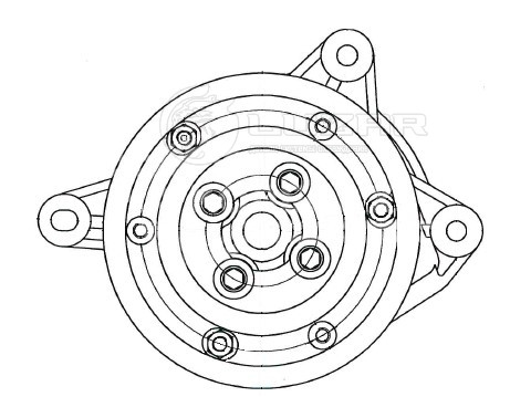 Насос водяной для автомобилей VAG Golf VI (08-)/Tiguan (08-) 1.4TSi c электромагнитной муфтой