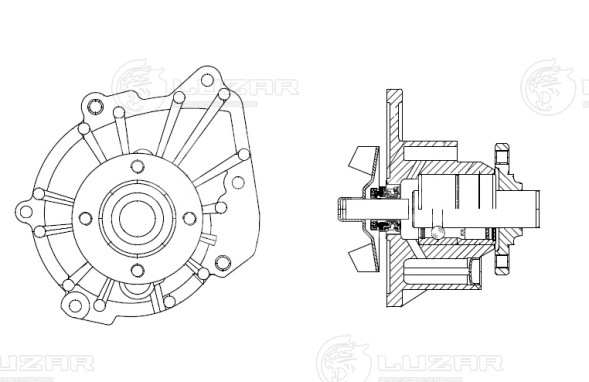 Насос водяной для автомобилей Toyota Land Cruiser Prado (02-)/HiAce (89-) 2.5D/3.0D [KZ;KD] без корп.
