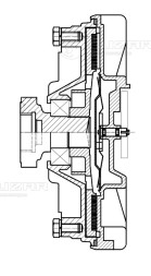 Муфта вязкостная для автомобилей МАЗ, ЛиАЗ, УРАЛ с дв. ЯМЗ-7601.10, 656.10 (без крыльчатки)