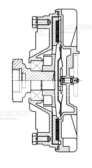 Муфта вязкостная для автомобилей МАЗ, ЛиАЗ, УРАЛ с дв. ЯМЗ-7601.10, 656.10 (без крыльчатки)