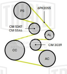 Ролик привод. ремня для автомобилей Hyundai Santa Fe (06-) 2.7i (с натяж. мех.) (CM 5347)