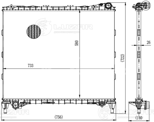 Радиатор охлаждения для автомобилей Range Rover IV (12-)/Range Rover Sport II (13-) M/A