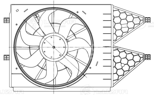 Электровентилятор охлаждения для автомобилей VW Polo (10-)/(20-)/Skoda Rapid (12-) /(20-) (с кожухом)