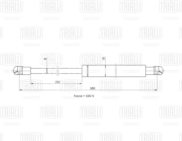Амортизатор (упор) крышки багажника для автомобиля Peugeot 206 (98-) универсал