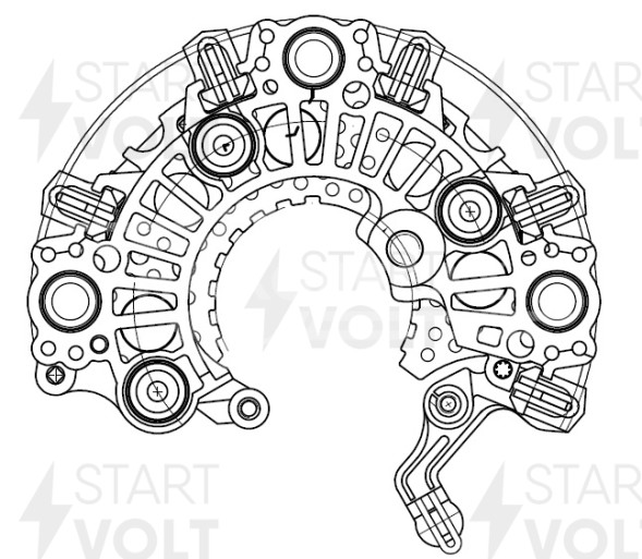 Мост диодный генератора для автомобилей Fiat Ducato (06-)/PSA Boxer (06-)/Jumper (06-)/Ford Transit (06-)