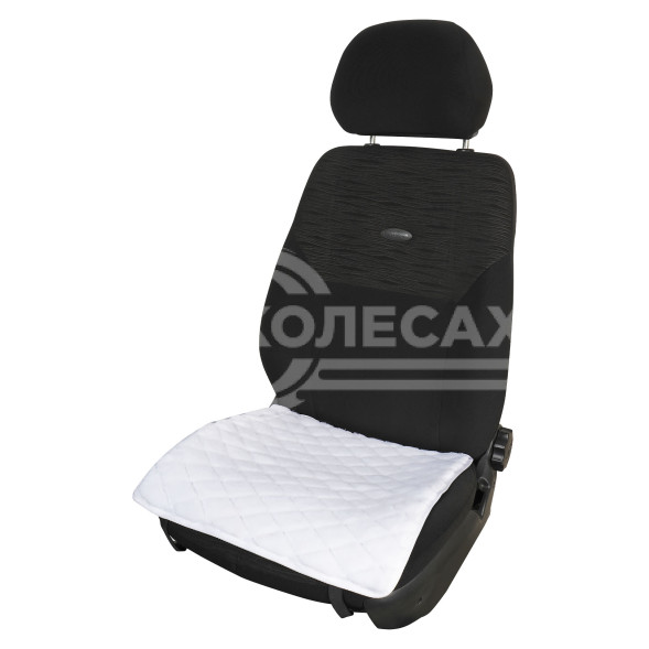 Накидка (подушка) из искусственного меха на сиденье, белая с коротким ворсом, 1 шт.