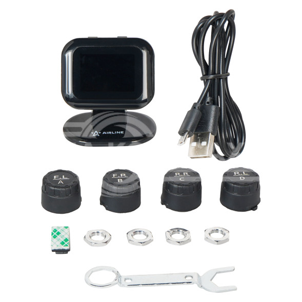 Система контроля давления в шинах TPMS, 4 внешних датчика, дисплей мини