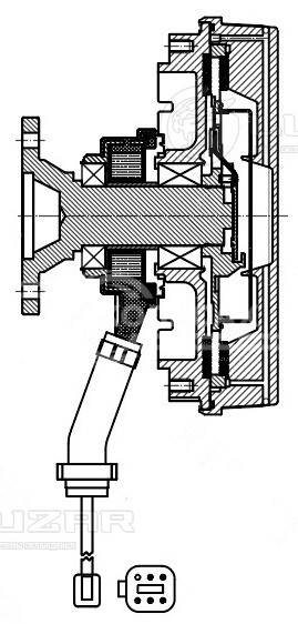 Муфта вязкостная для автомобилей Renault Trucks Premium I (96-)/Kerax (01-) (электронное управление, без крыльчатки)