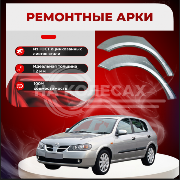 Ремонтные задние арки Nissan Almera N16 (3 двери)