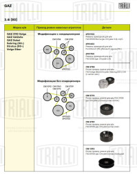 Ролик приводного ремня для автомобилей ГАЗ 31105 (дв. Chrysler) (опорный) паразитный взамен компрессора кондиционера