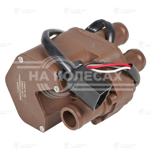 Кран отопителя электрический для автомобилей ГАЗель (3 патрубка) (бессальниковая конструкция)