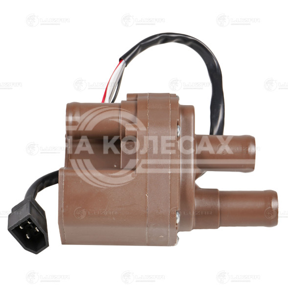 Кран отопителя электрический для автомобилей ГАЗель (3 патрубка) (бессальниковая конструкция)