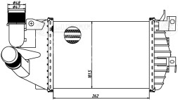 ОНВ (радиатор интеркулера) для автомобилей Astra H (04-)/Zafira B (05-) 1.3TD/1.7TD/1.9TD