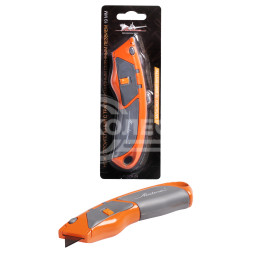 Нож строительный с трапециевидным сменным лезвием 19мм