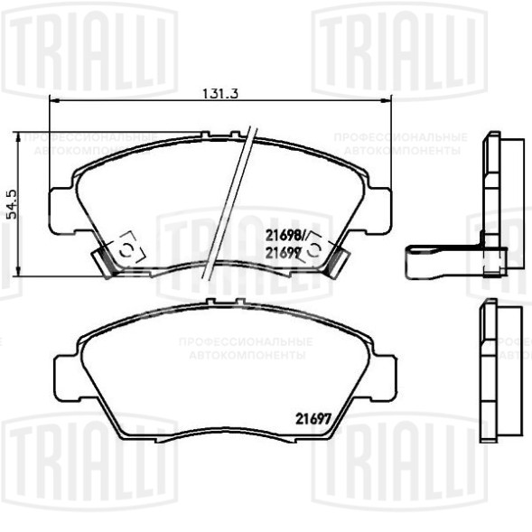 Колодки тормозные дисковые передние для автомобилей Honda Civic V (01-) / Civic VI (95-) / Jazz (02-)