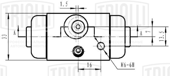 Цилиндр тормозной задний для автомобилей Citroen C3 (03-)/C2 (02-)/Peugeot 1007 (05-) левый/правый d=20.6мм (автомобиль с ABS)