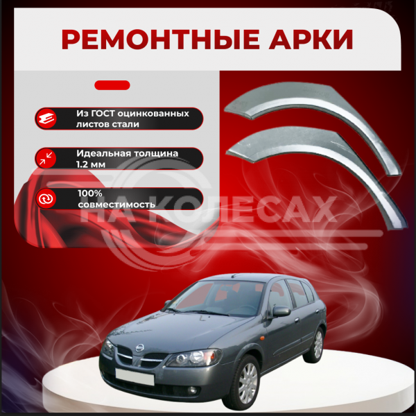 Ремонтные задние арки Nissan Almera N16 (5 дверей)