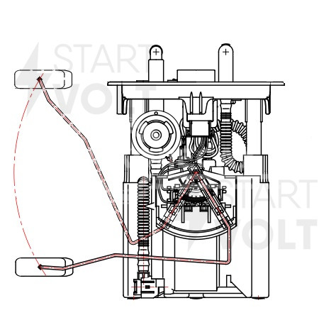 Модуль топливного насоса для автомобилей Peugeot 206 (98-) 1.1i/1.4i/1.6i/406 (00-) 1.8i (внешн. топл. фильтр)