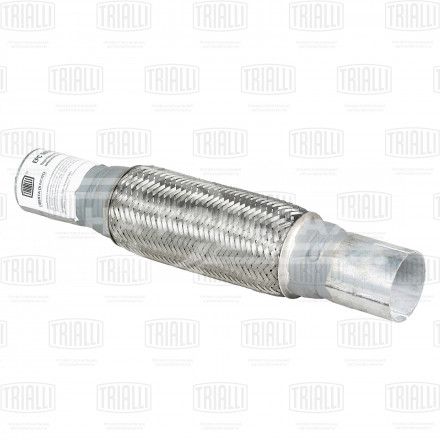 Переходник 50/50 L=350 под хомут с виброкомпенсатором 50х200 (нержавеющая алюминизированная сталь)