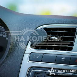 Держатель для телефона автомобильный в дефлектор магнитный обрезиненный круглый